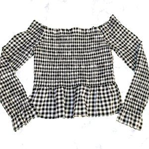 Black and white checkered top